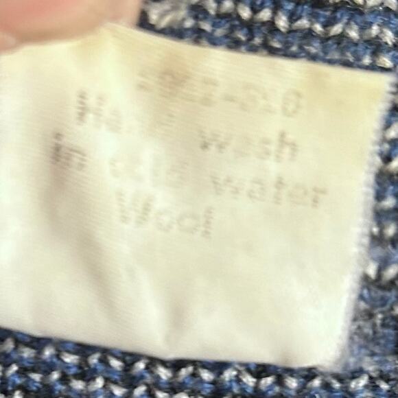 Yari Artesanias Sweater Jacket Large Wolf Nature wool Ecuador Blue‎ Hoodie VTG - Picture 14 of 14